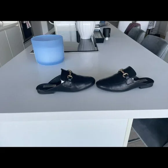 Steve Madden Kandi Black Leather Slip-On Mule - Size 8.5 - Picture 8 of 10